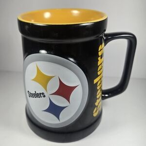 Pittsburgh Steelers NFL Ceramic Coffee Mug Logo And Steelers Spellout EUC